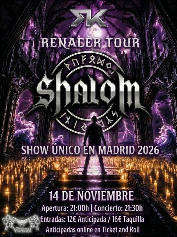 Shalom, Sala Venom, Concierto Exclusivo en Coslada, 14 de Noviembre